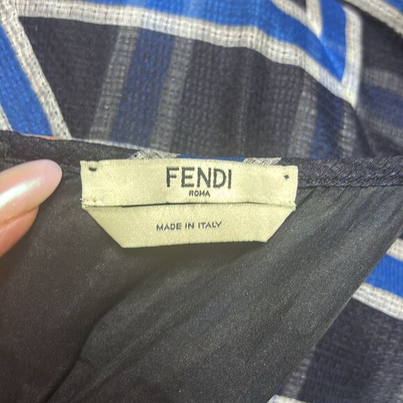 Fendi Elegant Striped Cold Shoulder mini Dress, US4 - Picture 9 of 11